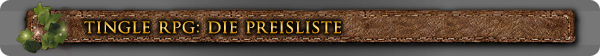 Tingle RPG: Preisliste
